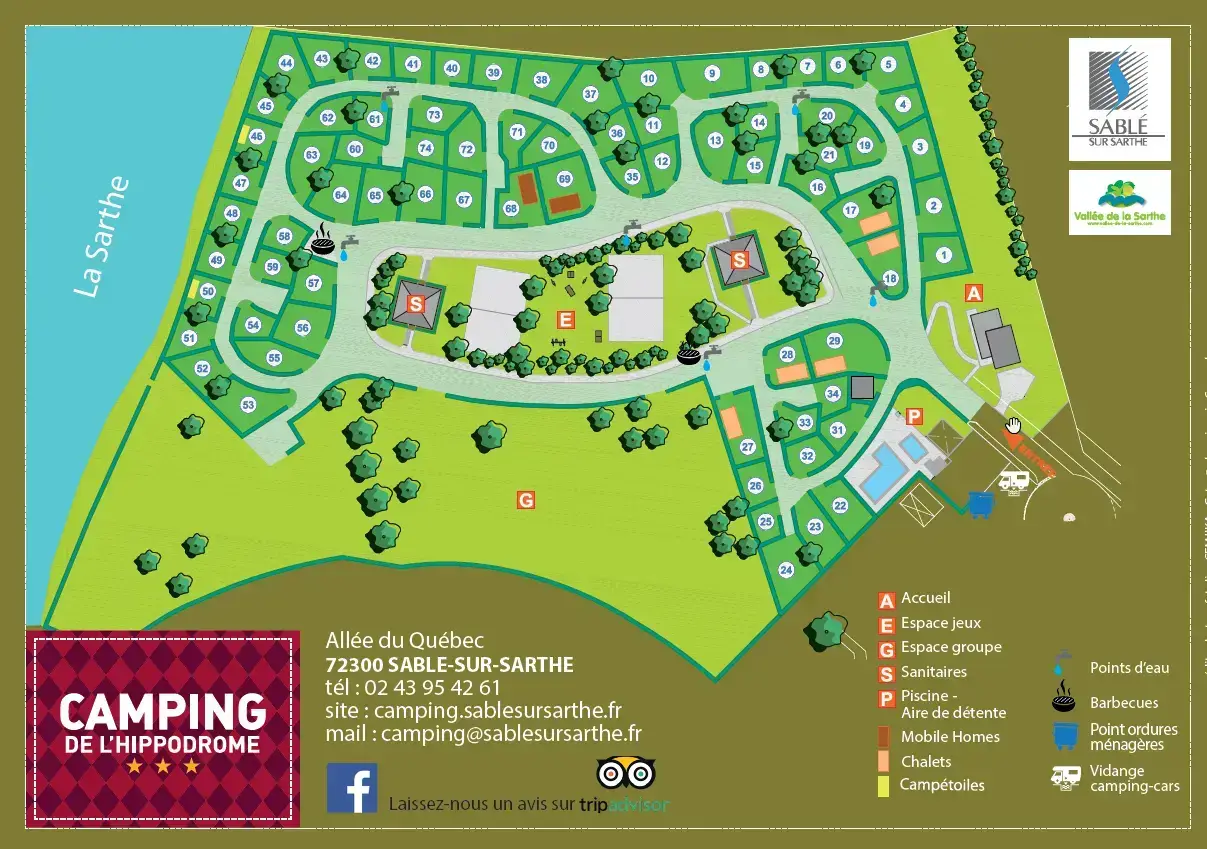 Camping de l'Hippodrome in Sabl-sur-Sarthe, France (2026) | Book your  camping on JetCamp.com