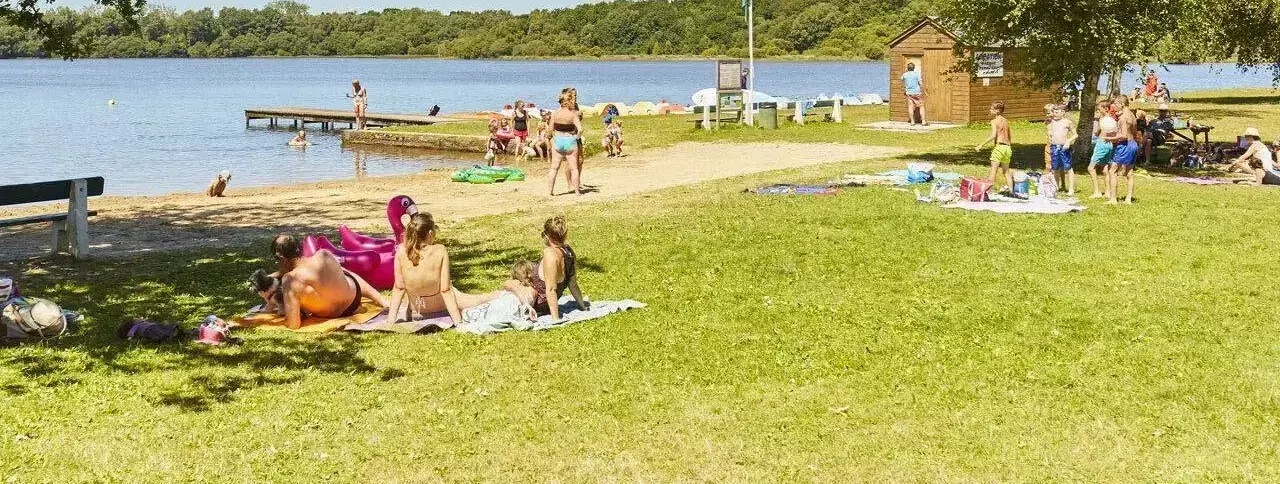 Nuotare nel lago o nello stagno Camping écologique Le Lac ô Fées