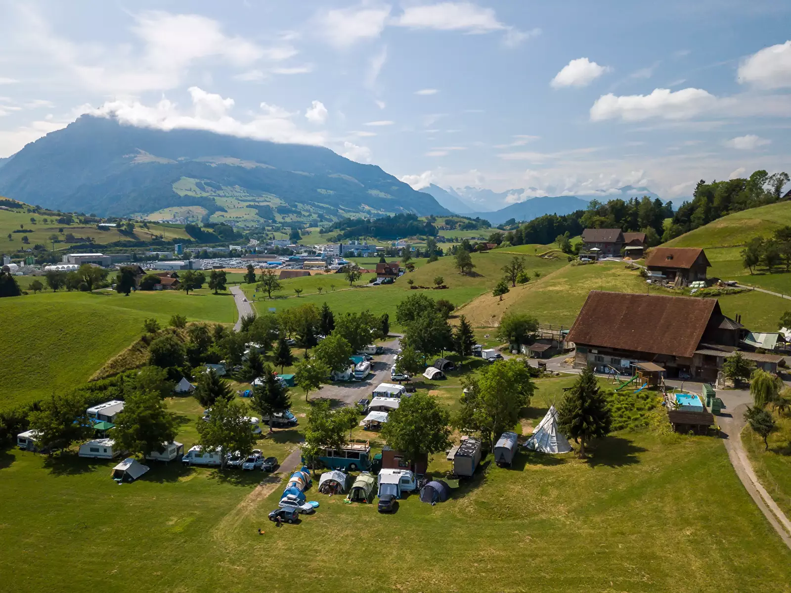 Aussicht Camping Erlebnisbauernhof Gerbe