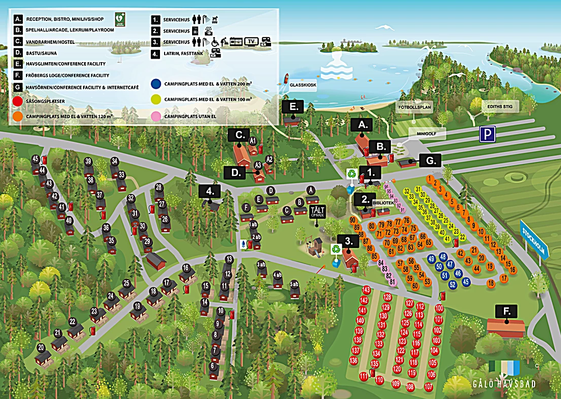 Kendal Calling Site Map Camping Gålö Havsbad In Haninge, Sweden | Jetcamp.com