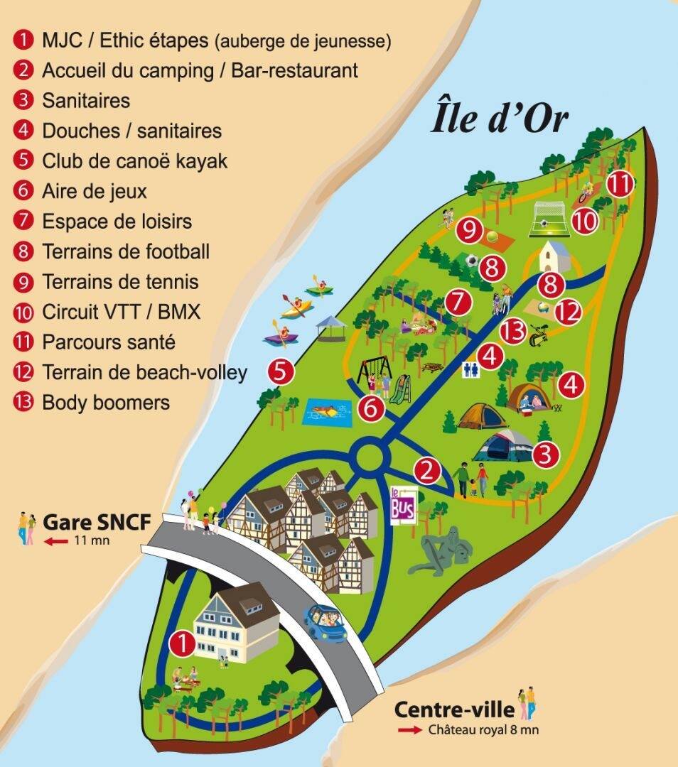 Camping Municipal de lIle dOr in Amboise, Frankrijk (2024) | JetCamp.com