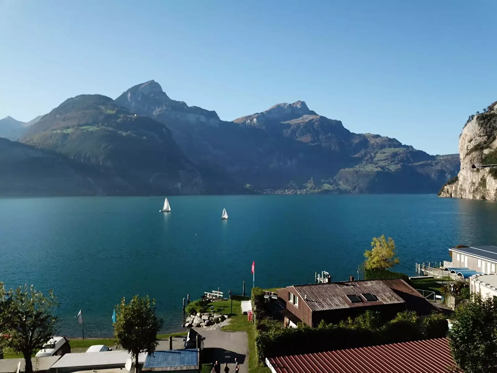 Aussicht Camping Windsurfing Urnersee