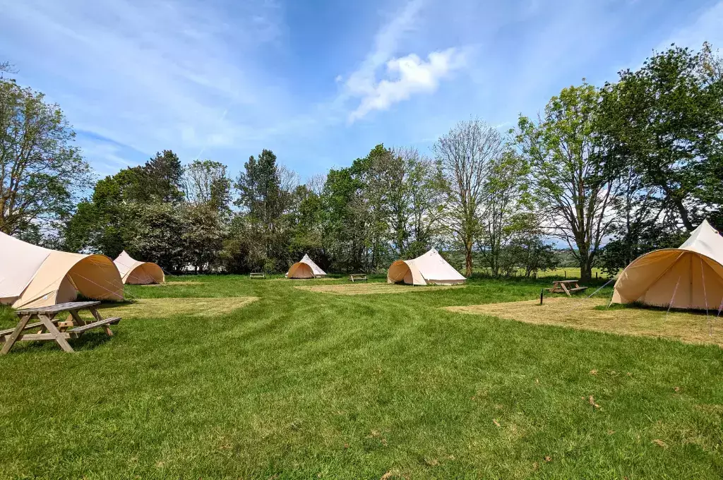 Bell tent Fallow Fields Camping at Lathe Barn