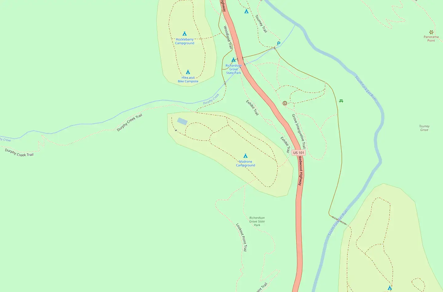 Richardson Grove State Park In Garberville United States Of America Richardson Grove State Park Map 785275.webp