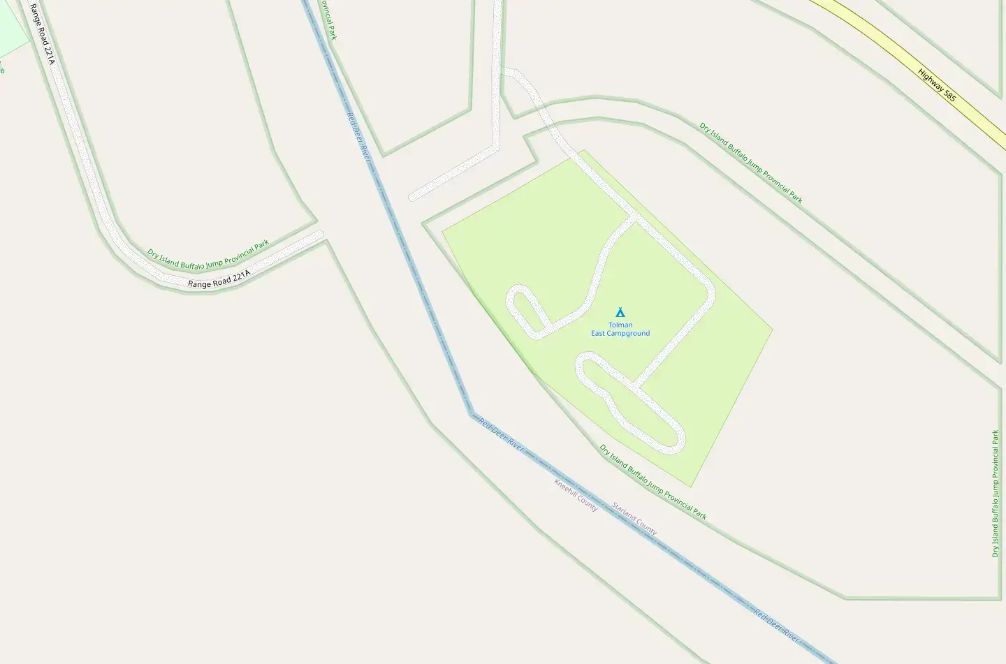 Tolman Bridge Campground In Trochu Canada 2026 JetCamp Com Tolman Bridge Campground Map 779060.webp